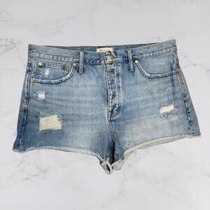 Madewell Relaxed Denim Shorts Size 32 Distressed